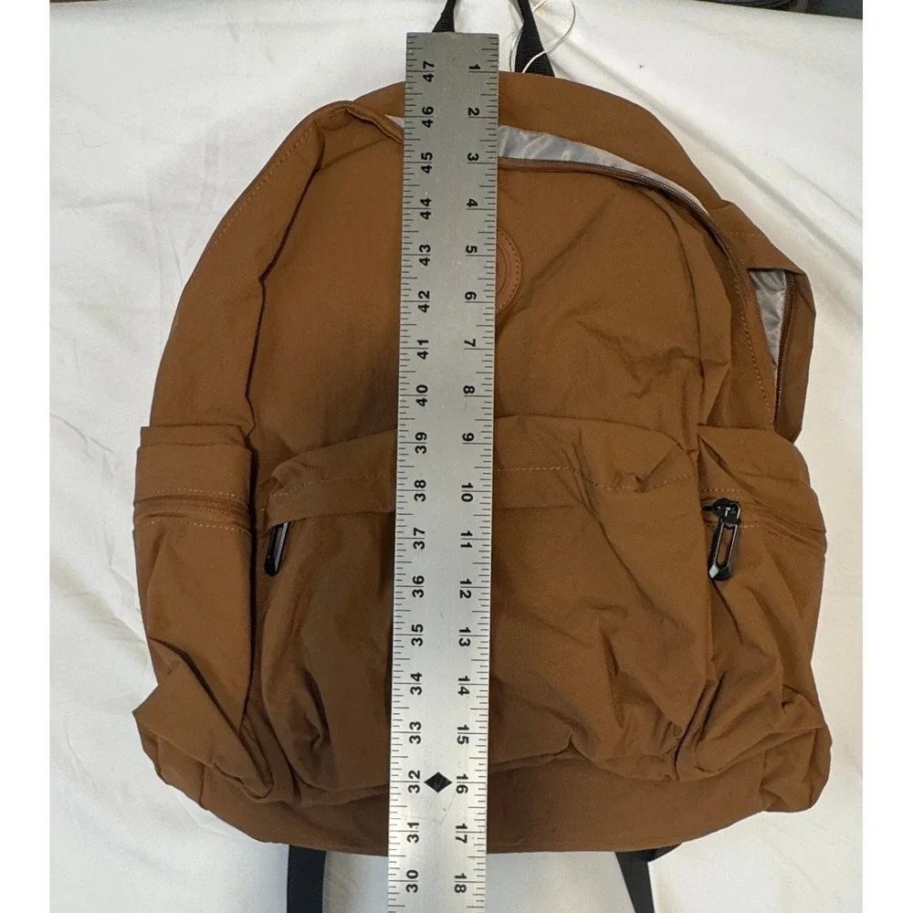 FEIZI Brown Nylon Everyday Backpack F2403 Adjustable Straps NWT